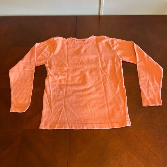 Vintage Ann Taylor Studio 100% Cotton Knit Shirt Peach Long Sleeve Size 8 - Picture 6 of 8